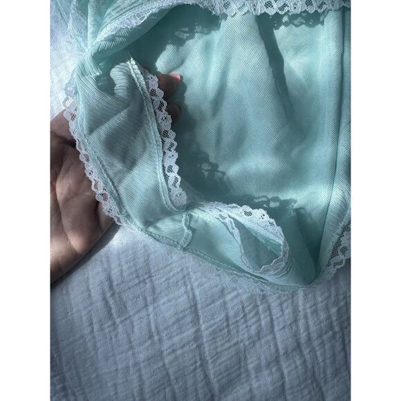 Vintage Elissa Size Medium High Leg Mint Teal Lace Lingerie Set - Picture 3 of 10